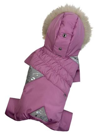 Зимовий комбінезон для дівчаток хутро рожевий ad-32