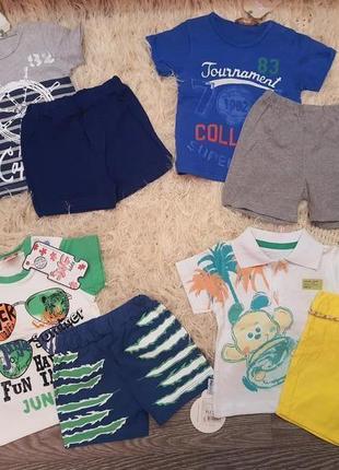 Летний комплект, костюм на мальчика, морячок, спортивный, тигр, обезьянка, футболка шорты