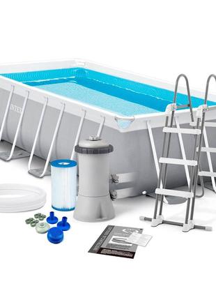 Басейн каркасний прямокутний intex 26788 prism frame pool 400x200x100 м 6836 л