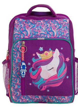 Рюкзак шкільний ортопедичний для 1 класу, рюкзак для дівчаток 1-3 класів фіолетовий 1096