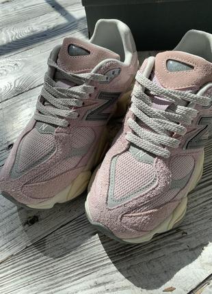 Шикарные женские кроссовки new balance 9060 pink grey розовые8 фото