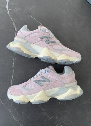 Шикарные женские кроссовки new balance 9060 pink grey розовые9 фото