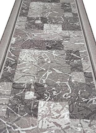 Ковровая дорожка dinarsu marble серая шириной 180 см
