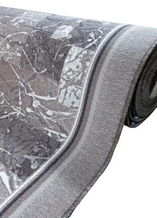 Ковровая дорожка dinarsu marble серая шириной 180 см