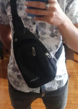 Рюкзак, сумка однолямочна синий, черный.7 фото