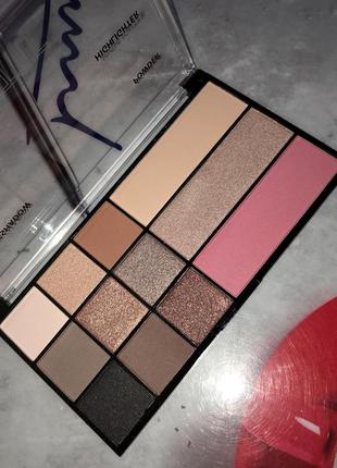 Тени хайлайтер румяна пудра lcf palette палетка набор для макияжа лица тени для век глаз коричневые матовые шиммерные блестящие коричневые черные нюд