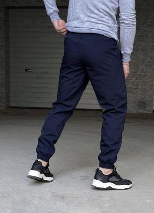 Мужские брюки softshell 'basic' теплые штаны на микрофлисе с карманами и на манжетах софтшелл синие4 фото