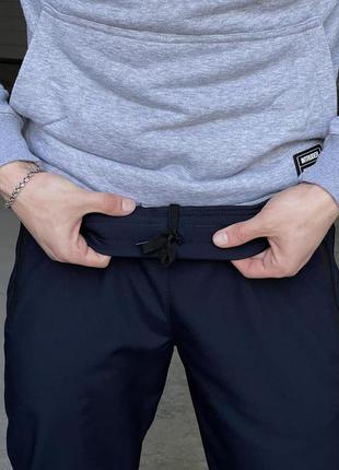 Мужские брюки softshell 'basic' теплые штаны на микрофлисе с карманами и на манжетах софтшелл синие7 фото