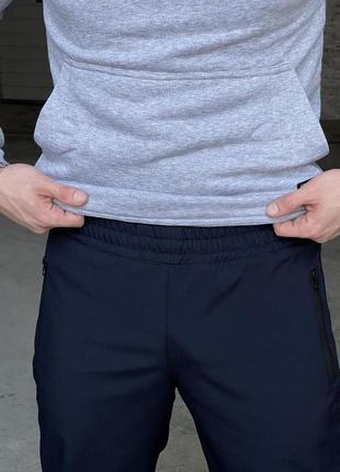 Мужские брюки softshell 'basic' теплые штаны на микрофлисе с карманами и на манжетах софтшелл синие9 фото