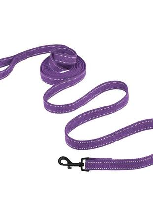 Светоотражающий брезентовый поводок для собак bronzedog сotton 2 м стандарт фиолетовый