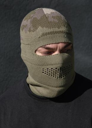 Шапка зимняя шерстяная тактическая, армейская шапка унисекс зеленая5 фото