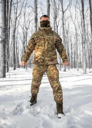 Тактический военный костюм зимний, тактическая форма всу куртка + штаны мультикам2 фото