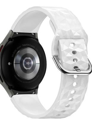 Силиконовый ремешок diamond для samsung galaxy watch 4 40mm / samsung galaxy watch 4 44mm белый