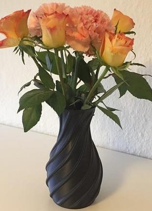 Ваза квітів і сухоцвітів настільна декоративна "spiral" 16см. стильна ваза для букетів пластикова