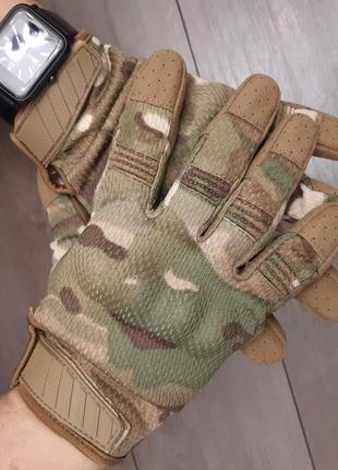 Військові тактичні рукавиці wtactful мультикам2 фото