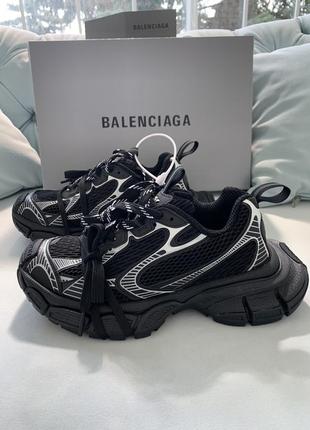 Трендовые женские и мужские кроссовки в стиле balenciaga 3xl black white чёрные