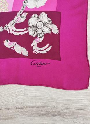 Cartier шовкова хустка хустку платок палантин оригінал шов роуль шовк шелковый2 фото