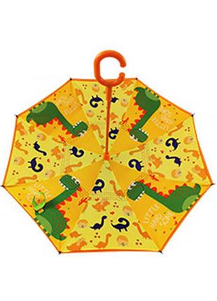 Детский зонт наоборот up-brella dinosaur world-orange2 фото