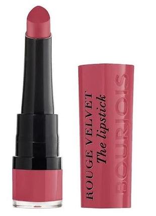Матова помада для губ bourjois rouge velvet the lipstick 03 hyppink chic, 2.4 г