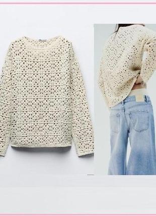Светр в'язаний гачком шеніловий zara