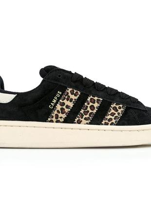 Кросівки adidas campus black leopard, жіночі кросівки, адідас кампус