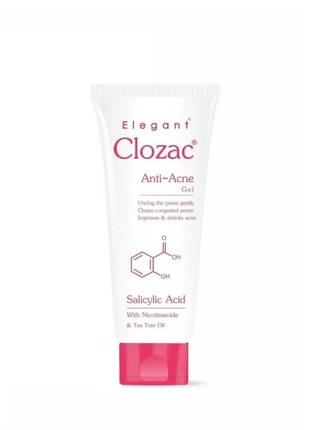 Гель-крем проти акне з саліциловою кислотою clozac anti-acne gel 50 г