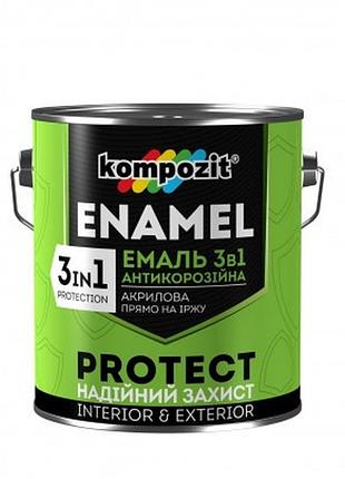 Емаль-ґрунт антикорозійна ewhitel kompozit protect 3 в1 жовтий 0,75 кг