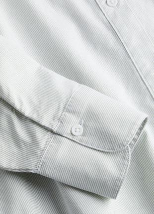 H&m хлопковая оксфордская рубашка в мелкую полоску м6 фото