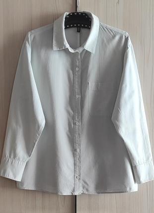 H&m хлопковая оксфордская рубашка в мелкую полоску м7 фото