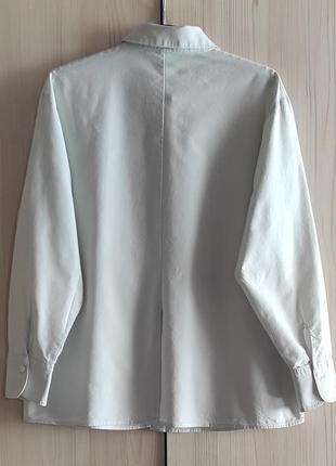 H&m хлопковая оксфордская рубашка в мелкую полоску м9 фото