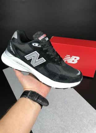 Чоловічі кросівки new balance 990 чорні з білим