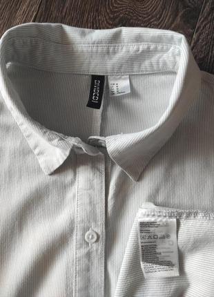 H&m хлопковая оксфордская рубашка в мелкую полоску м10 фото