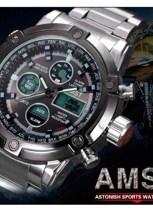 Оригинальные мужские тактические часы amst mountain steel гарантия 1 год5 фото