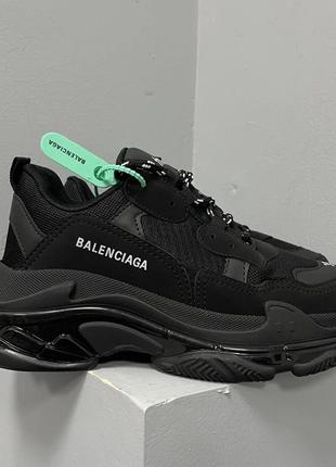 Balenciaga triple s ‘black’ з лого на підошві