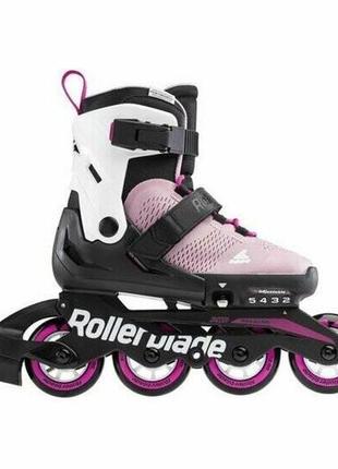 Ролики дитячі rollerblade microblade g light pink 2022 рожево-білий, 36.5-40.54 фото