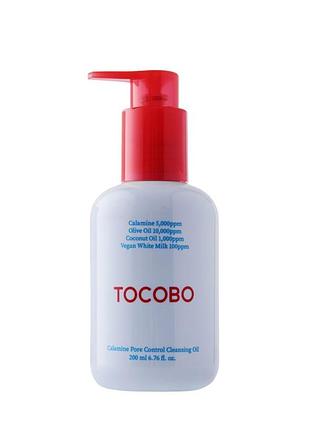 Гидрофильное масло с каламином для глубокого очищения tocobo calamine pore control cleansing oil, 200 мл
