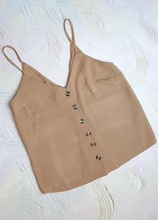 Красивая блуза песочного цвета на пуговицах new look, размер 42 - 442 фото