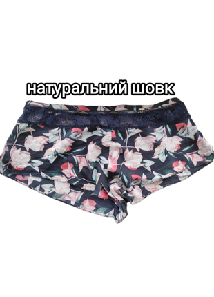 88% натуральный шелк шелковые шортики пижама пижамные кружево шелк autograph женские с цветками шорти трусики трусы батал