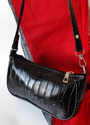 Черная сумочка багет 3