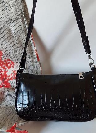 Черная сумочка багет 4