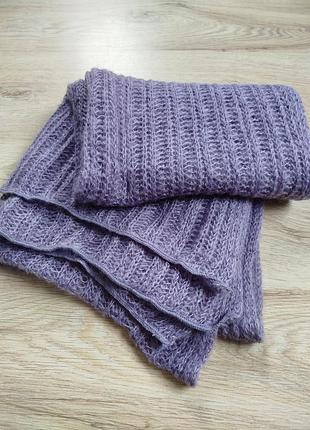 Аксесуари 💜 зимний вязаный шарф шалик палантин, цвет лавандовый