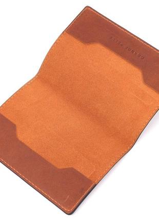 Цікава обкладинка на паспорт із вінтажної шкіри слава зсу grande pelle 16727 світло-коричнева3 фото