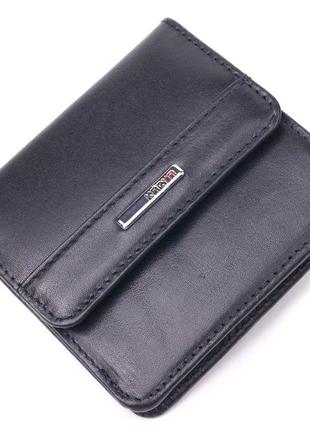 Компактний жіночий гаманець із натуральної гладкої шкіри karya 21432 чорний
