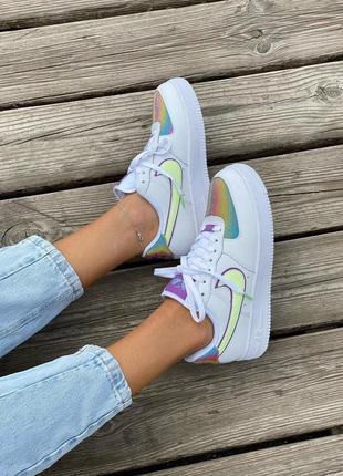 Женские кроссовки  nike air force white reflective