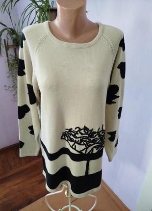 Женская одежда/ зимняя вязаная кофта свитер 🤍🖤 50/52/xl размер