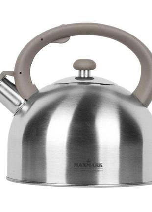 Чайник для плиты со свистком maxmark mk-1316 нержавеющая сталь