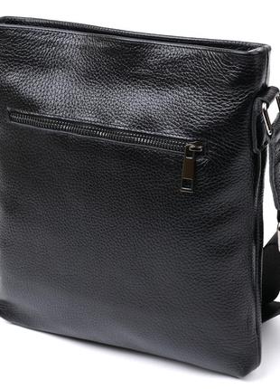 Черный добротная мужская сумка через плечо кожаная shvigel 116032 фото