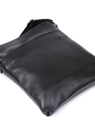 Черный добротная мужская сумка через плечо кожаная shvigel 116033 фото