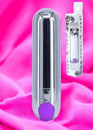Вібропуля strong bullet vibrator silver/purple usb 10 режимів вібрації