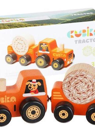 Деревʼяна іграшка "трактор"/wooden toy "tractor"